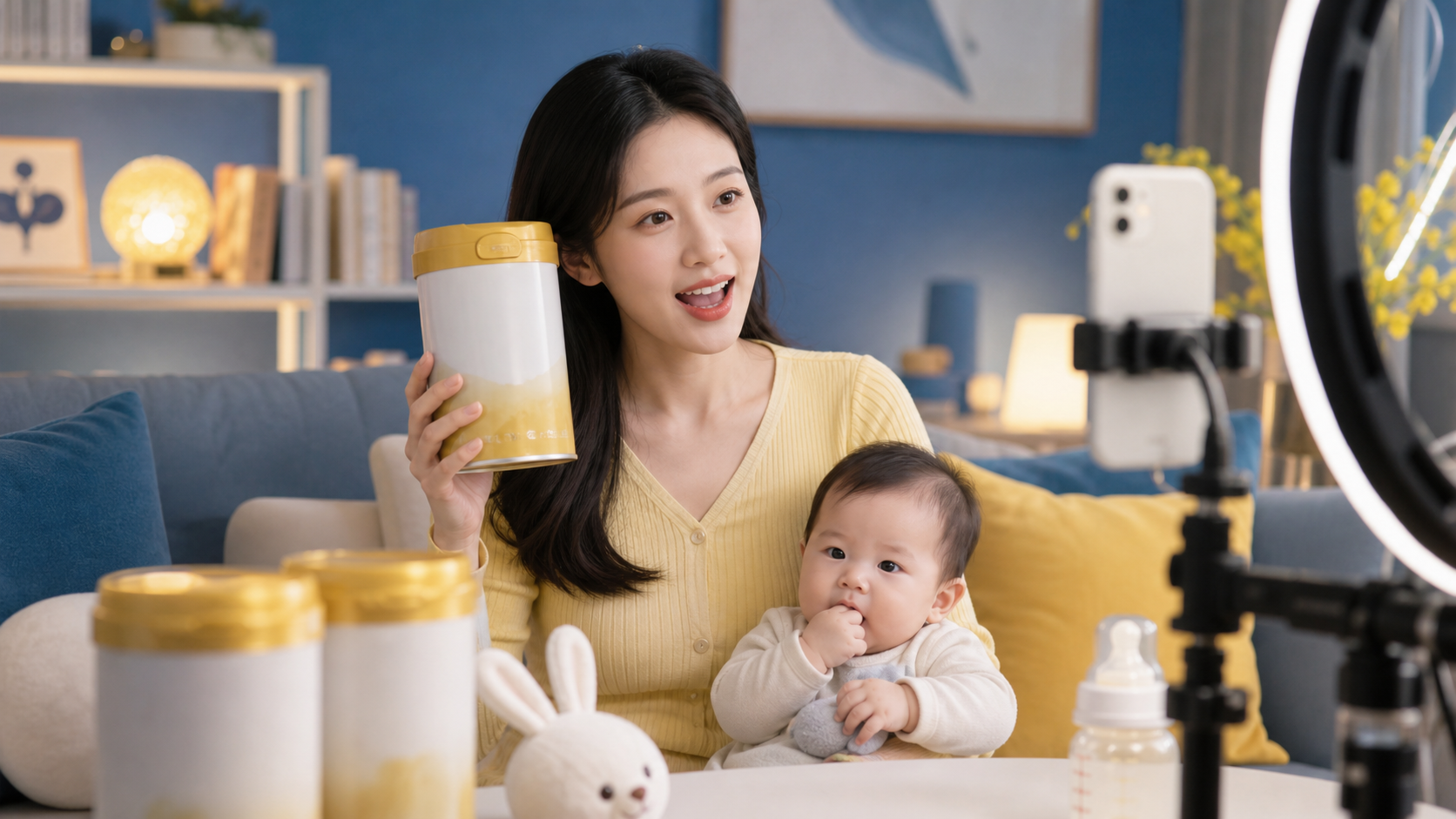 直播达人自然讲解母婴产品